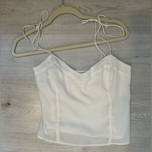 White Abercrombie and fitch tie tank top size small